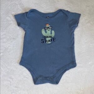 (3 for $10) HB Blue Cactus Print One Piece bodysuit